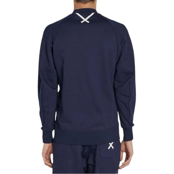 Navy Blue Adidas Zip Up Sweater (S) - Picture 2 of 9